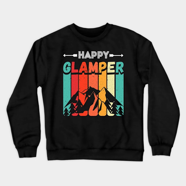 Happy Glamper Vintage Sunrise Sunset Arrow Glamping Crewneck Sweatshirt by FabulousDesigns